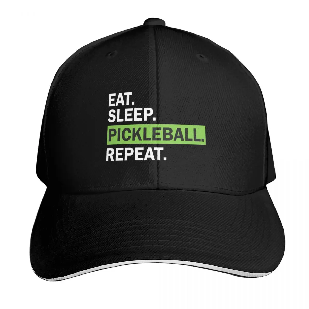 Eat. Sleep. Pickleball. Repeat. Baseball Cap Snapback Flat Bill Strapback Dad Hat Six Panel Structured Crown