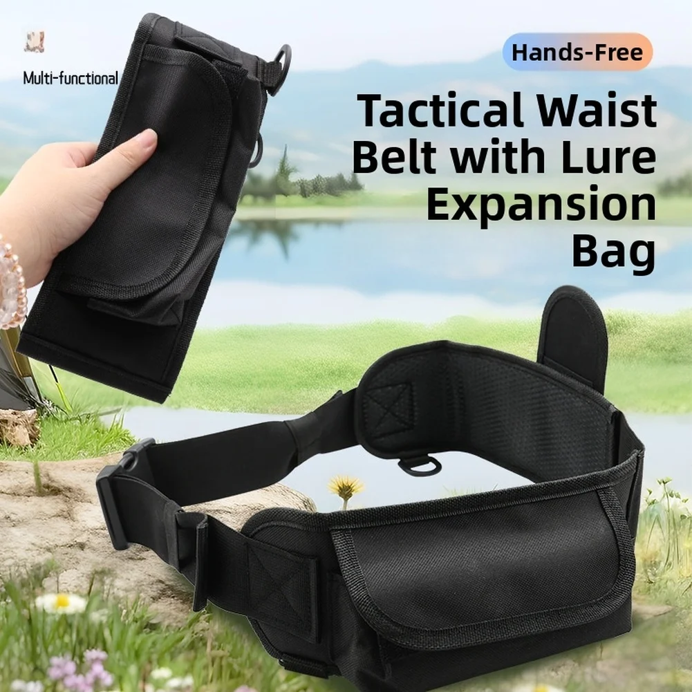 Multi-hook Gear Holder Fishing Belt Pack Black for versatile Attachment Fishing Belt Fishing Belt Customizable Fit