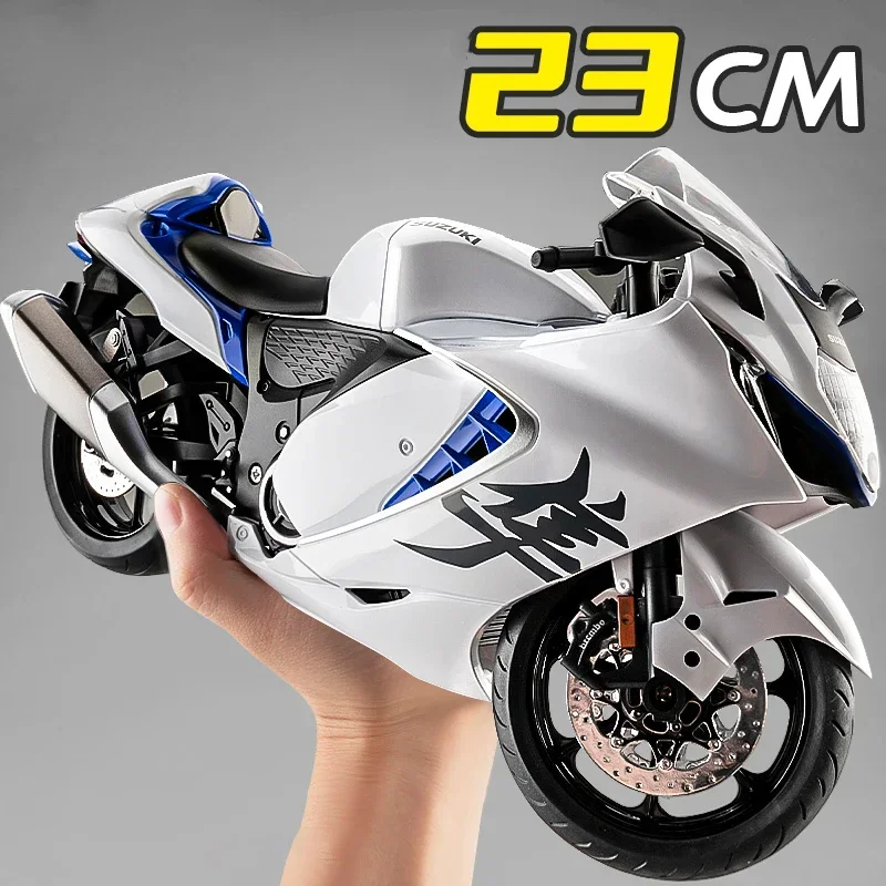 1/9 Suzuki Hayabusa GSX-1300R Alloy Motorcycle Model Toy Vehicle Collection Carrying Lighting Off Road Autocycle Toy Car