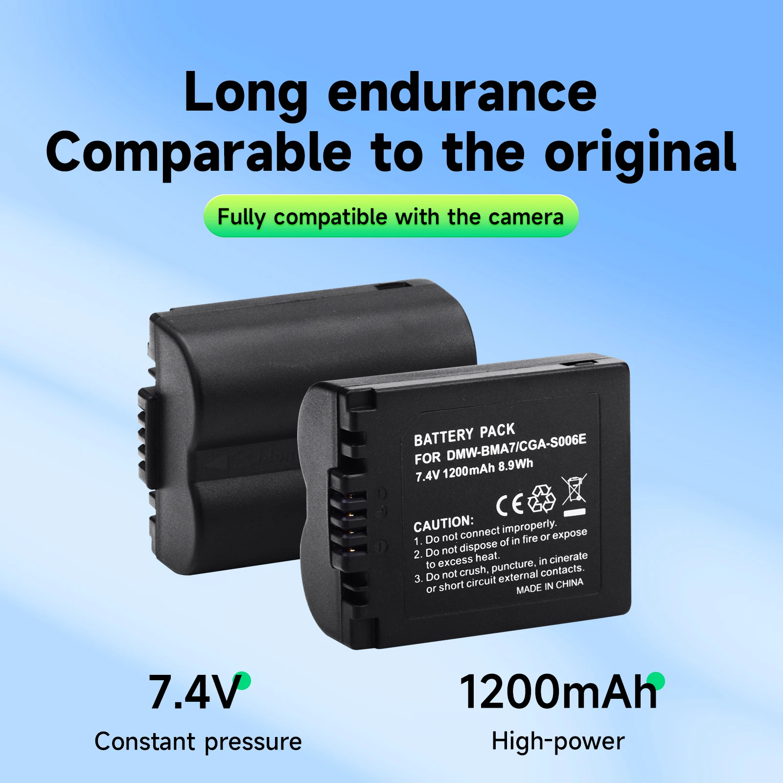 PALO CGA-S006E S006E 1200mAh Eddie ion Caméra Batterie Rechargeable Pour DMC-FZ7 FZ8 FZ18 FZ28 FZ30FZ35 FZ38 FZ50 GK Avec Chargeur