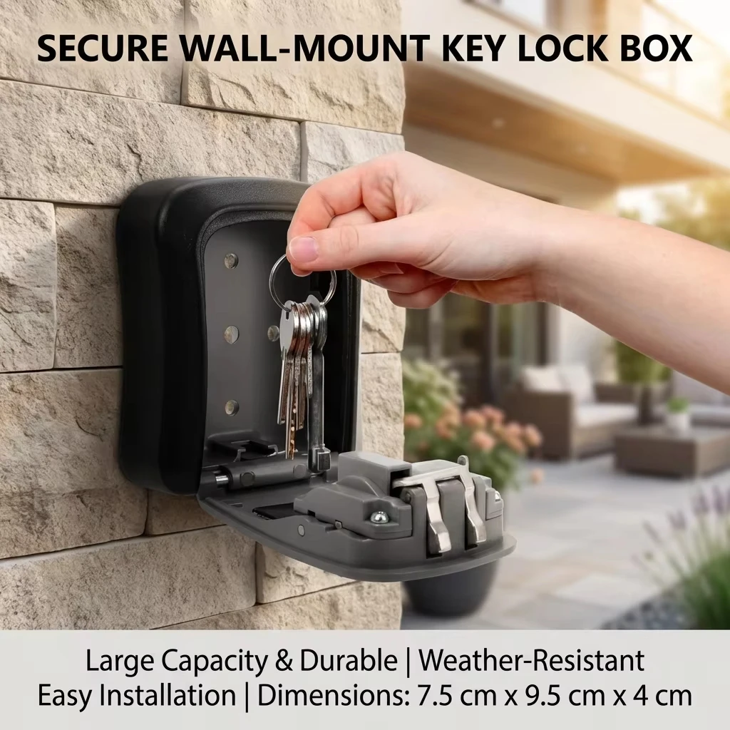 Lockbox Key Secure - Wandmontage sleutelkluis met 4-cijferige code, beveiligingskast