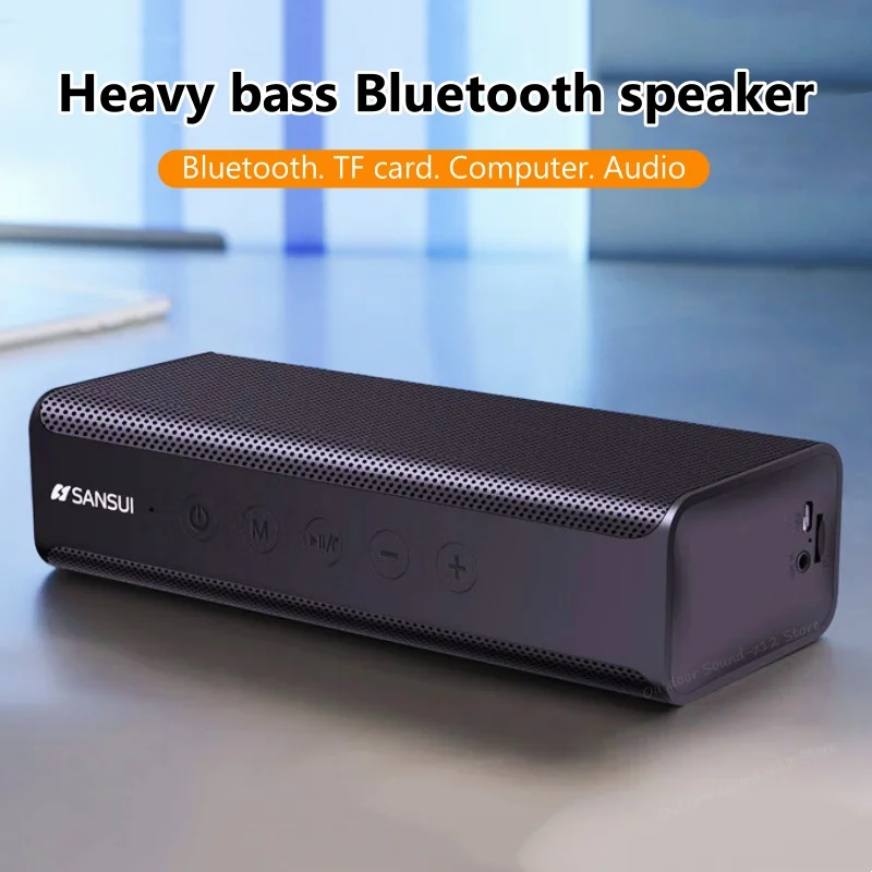 

Portable Mega Bass Speaker Wireless Bluetooth Lossless High Fidelity Loudspeaker Support TF Card Playback Indoors Outdoor Sound