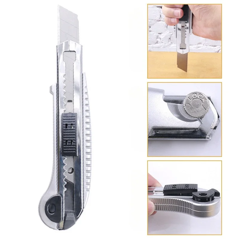 Heavy Duty All Steel Art Knife Industrial Grade Wallpaper Cutter Thickened Stainless Steel Tool with Durable Holder Professional