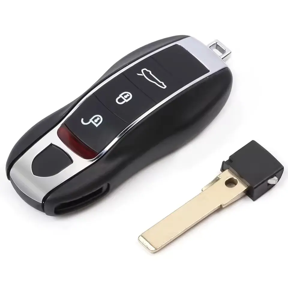 KEYECU Remote Shell Case Fob for Porsche 718 911 Cayenne Panamera Cayman Macan 15 2016 2017 2018 2019 2020 2021 Blank Key Blade