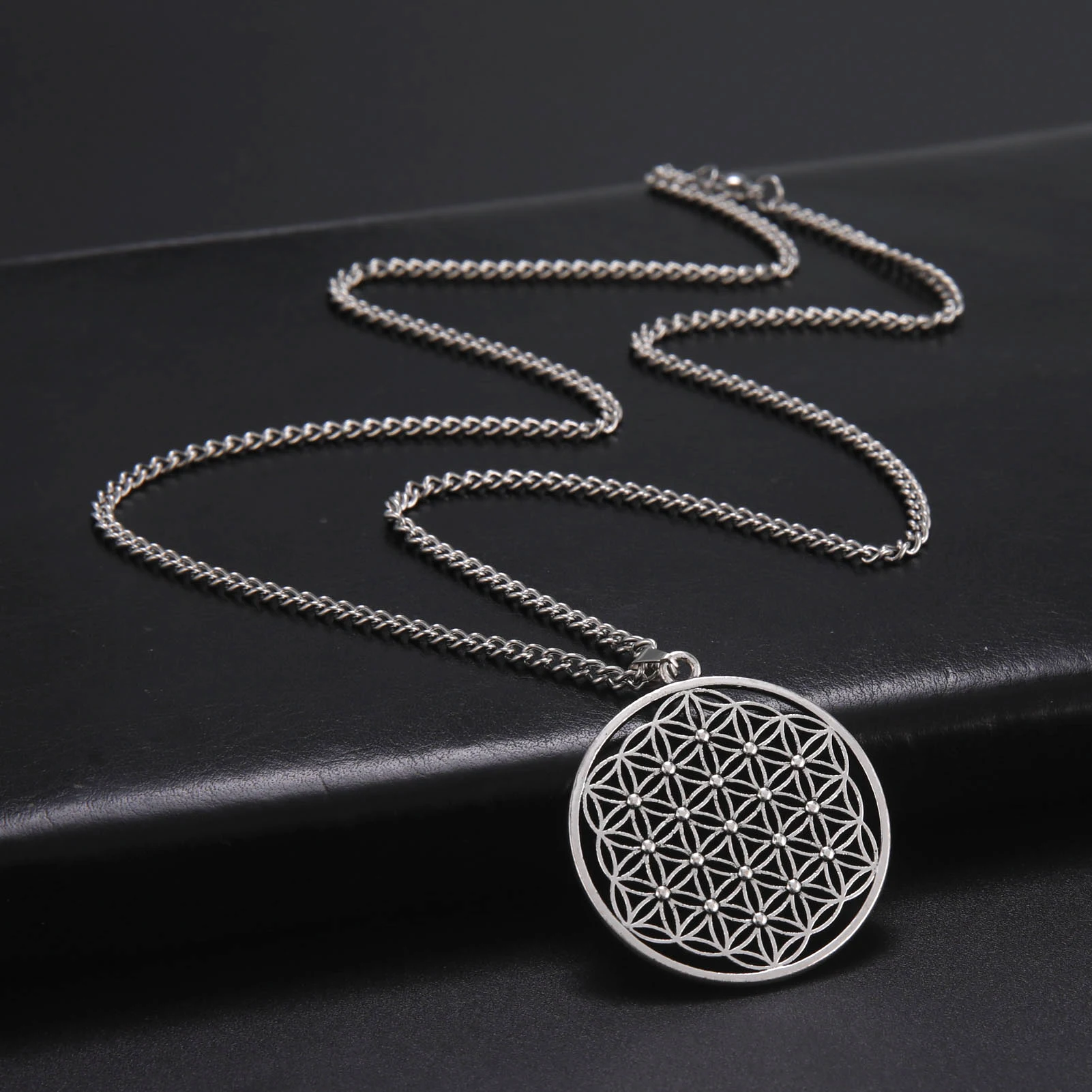 Fishhook Flower Of Life Necklace Supernatural Amulet Talisman Egyptian Style Hope Chain Gift For Man Woman Pendant Jewelry