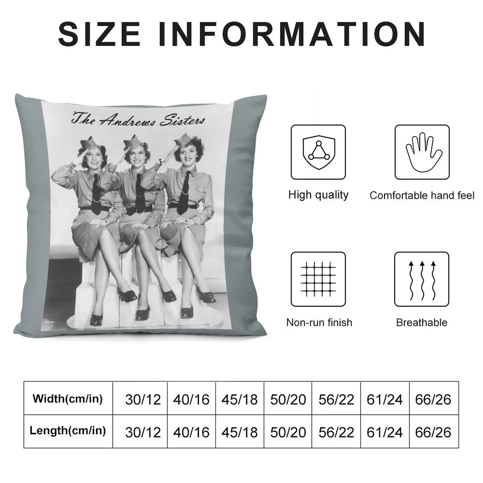 The Andrews Sisters Throw Pillow Sitting Cushion Rectangular Cushion Cover Couch Pillows pillow