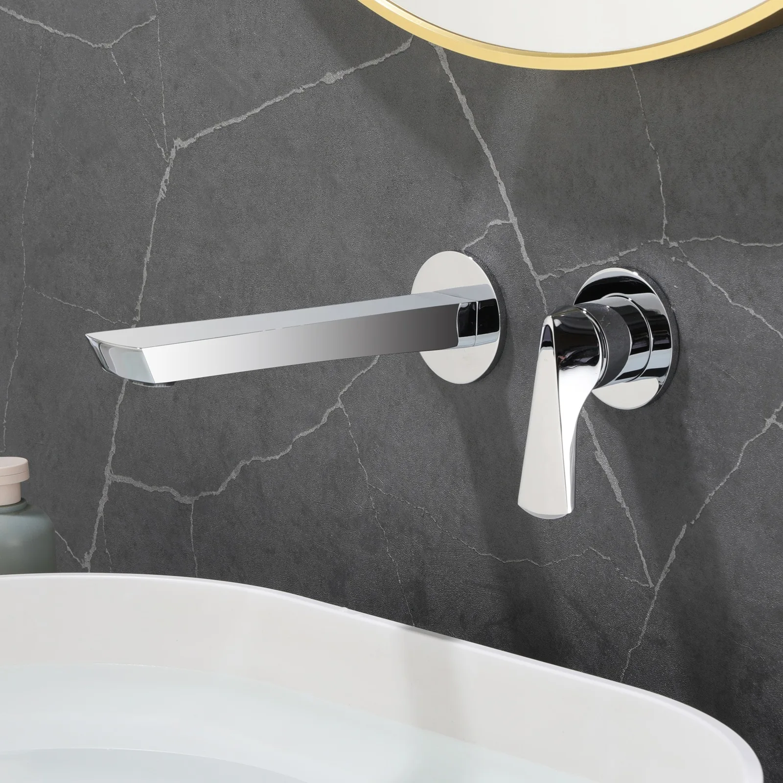 Brushed Gold Basin Faucet Brushed Rose Gold Bathroom Faucet Sink Faucet In-Wall Grey Basin Tap Basin Mixer Combination Blanoir