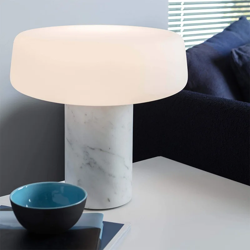

Simple marble bed glass designer model room living room bedroom decorative table lamp