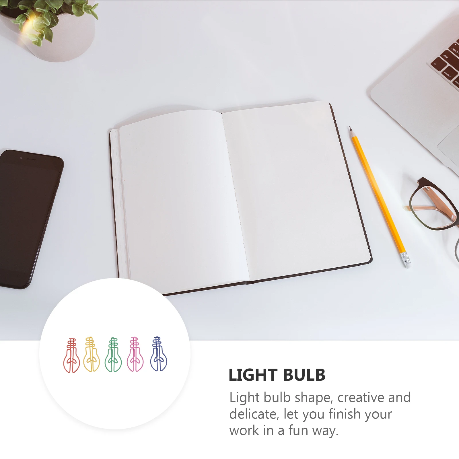 

30 PCS Light Bulb Paper Clip Unique Clips Note Storage Decorative Shape Bookmark