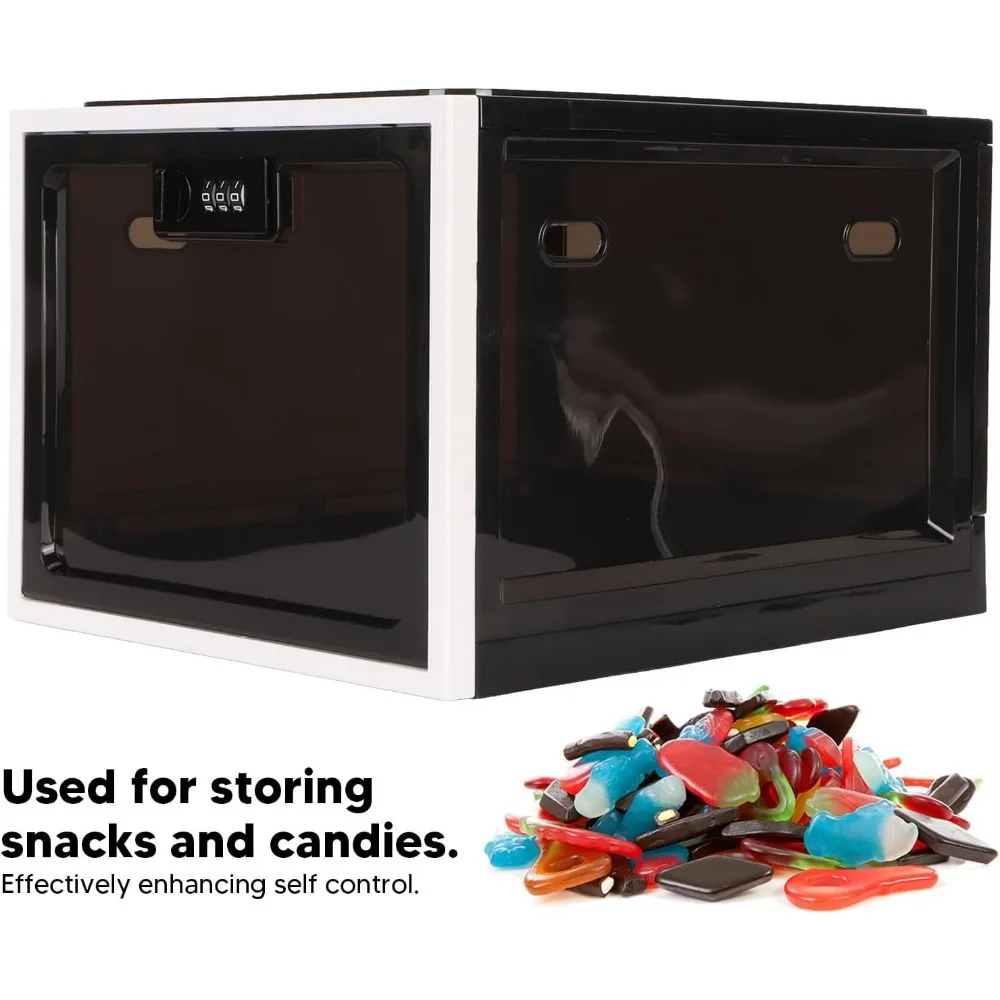 صندوق تخزين الأدوية الآمن مع قفل مجمع مكون من 3 أرقام للاستخدام المنزلي والنوم والمكتبي - خيارات باللونين الأبيض والأسود