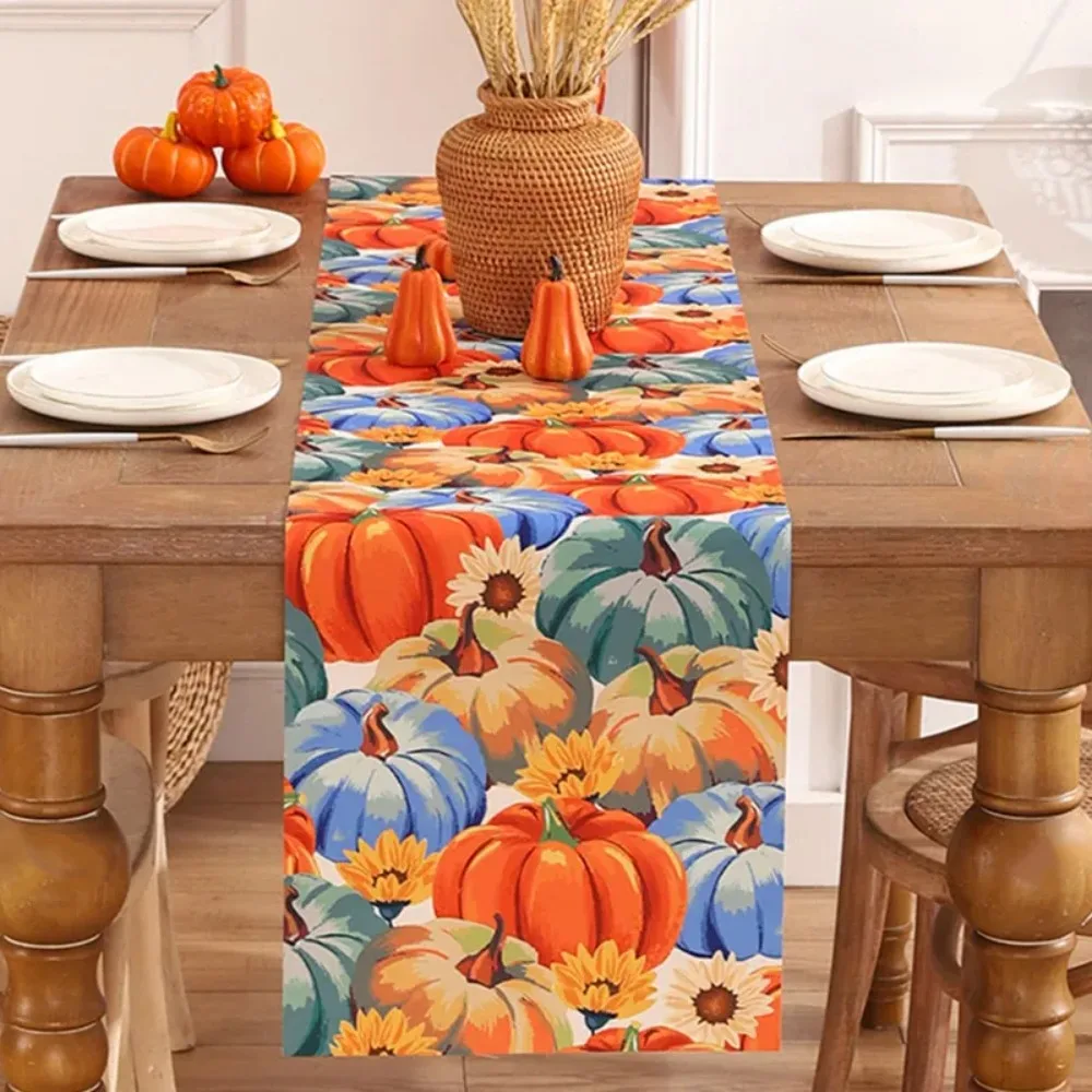 

Pumpkin Pattern Holiday Decoration Table Runner Home Party Decor Table Table Runner Thanksgiving Holiday Atmosphere Arrangement