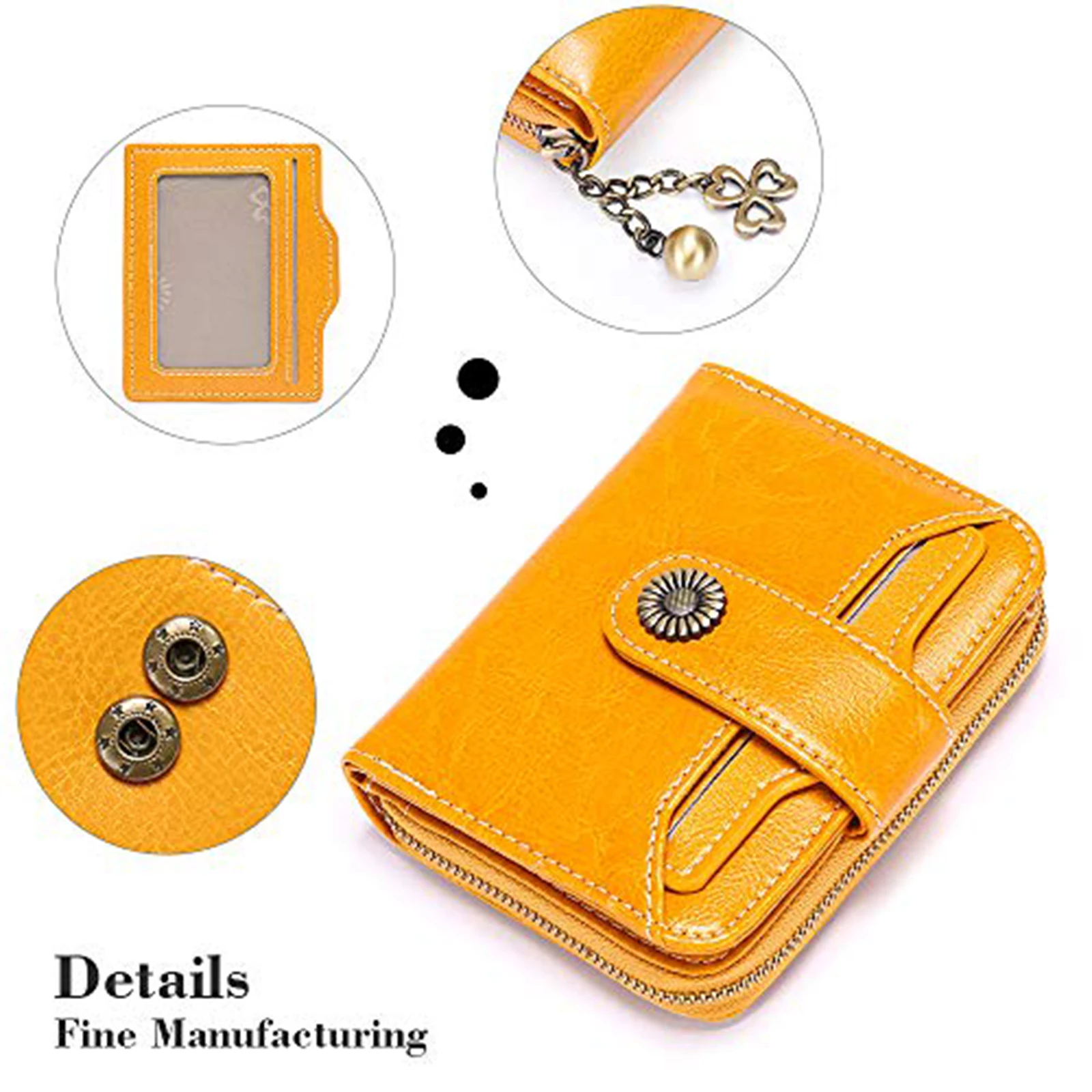 High Quality Women\'s Genuine Leather Wallet Female RFID Anti Theft Card Holder Coin Purse Wallets for Women Clutch Bag