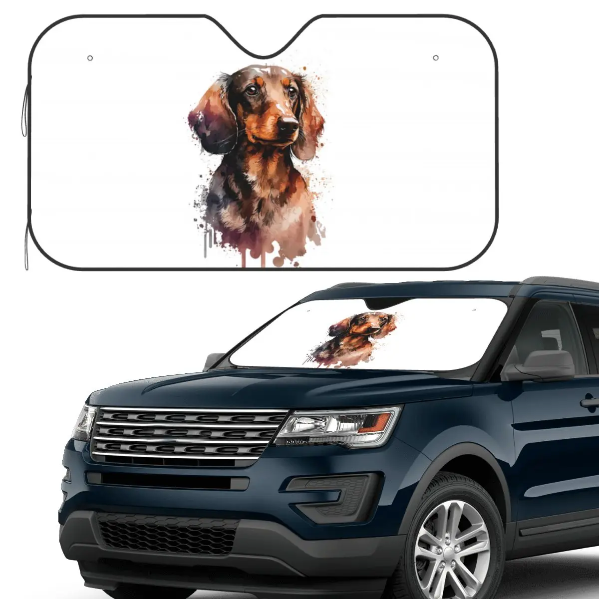 

Dachshund Dog Animal Sunshade Windscreen Car Front Windshield Window Sun Visor Accessories Covers