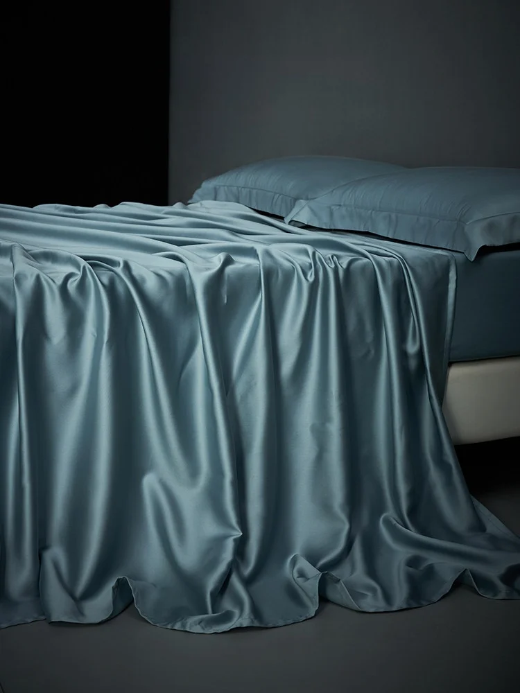 

Шелковые простыни для односпальных и двуспальных кроватей 15м/18м, однотонные, дышащие, комфортные для сна без одежды