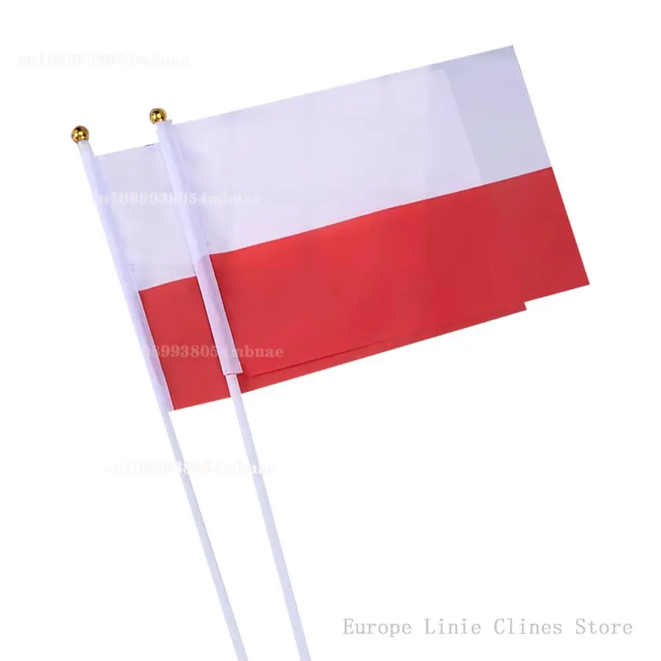 4K 8linii Oscam Europe poland Smal flags Indoor Outdoor Hand Held flag14*21CM White Red Europa Polish flag