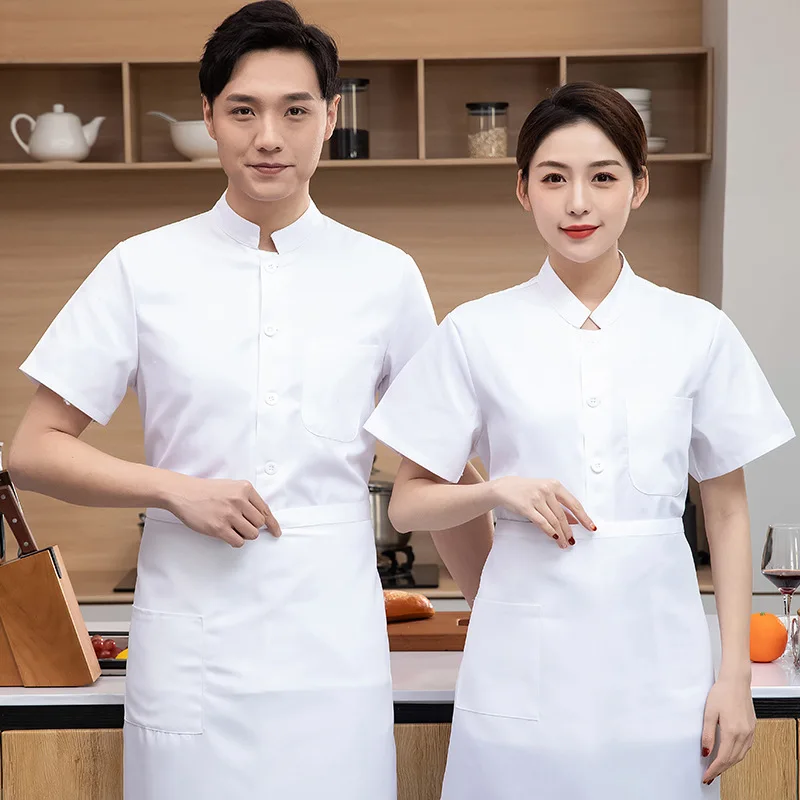 Dining Chef Uniform Spring and Summer Men's Cafeteria Restaurant S Kitchen Work Clothes Short Sleeve Women's Cake Baking Tooling