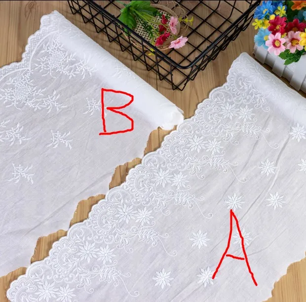 Panno di cotone traforato in pizzo, panno da ricamo, squisito, bianco sporco, accessori per abbigliamento fai da te, larghezza tende 26cm, 5