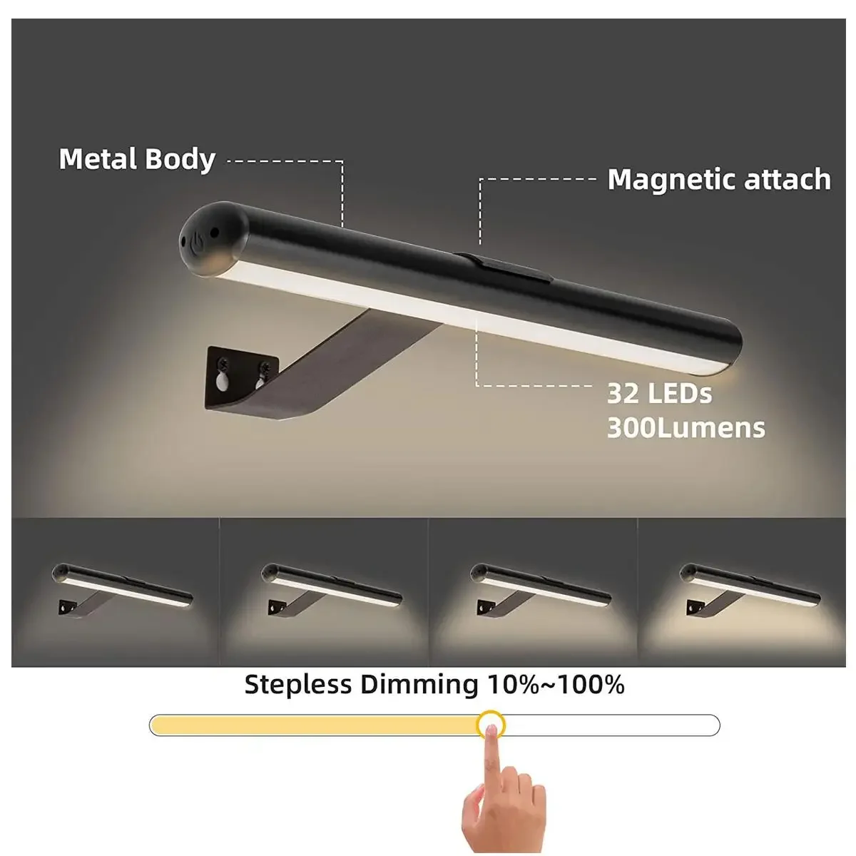Wireless Wall Lamp Remote Control LED Painting Picture Light USB Rechargeable Battery Reading Lamp Easy Mount for Living Room