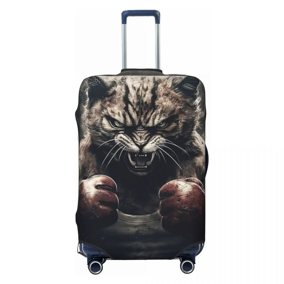 

Boxing Old Angry Cat Miaw Print Luggage Protective Dust Covers Elastic Waterproof 18-32inch Suitcase Cover Travel Accessories