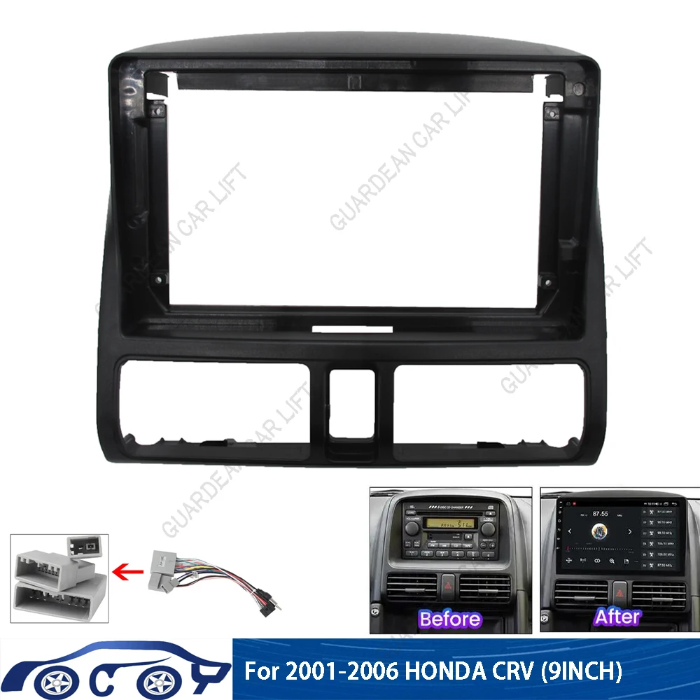 

For HONDA CRV CR-V 2001-06 9"Car Radio Android MP5 Player Stereo Casing Frame 2 Din Head Unit Fascia Dash Board Cover Trim Kit