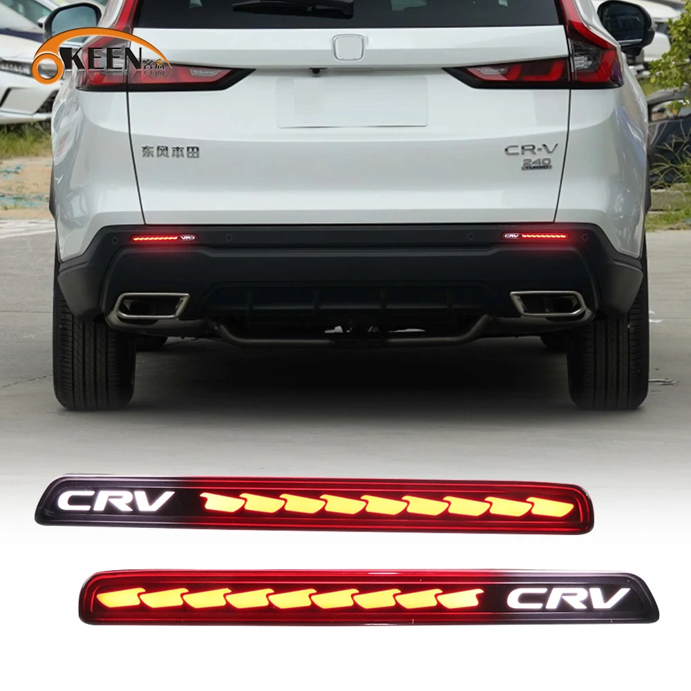 

OKEEN 2pcs LED Rear Bumper Reflector Lights For Honda CRV 2023 Car Daylight Turn Signal Brake Tail Lights Auto Accessories 12V