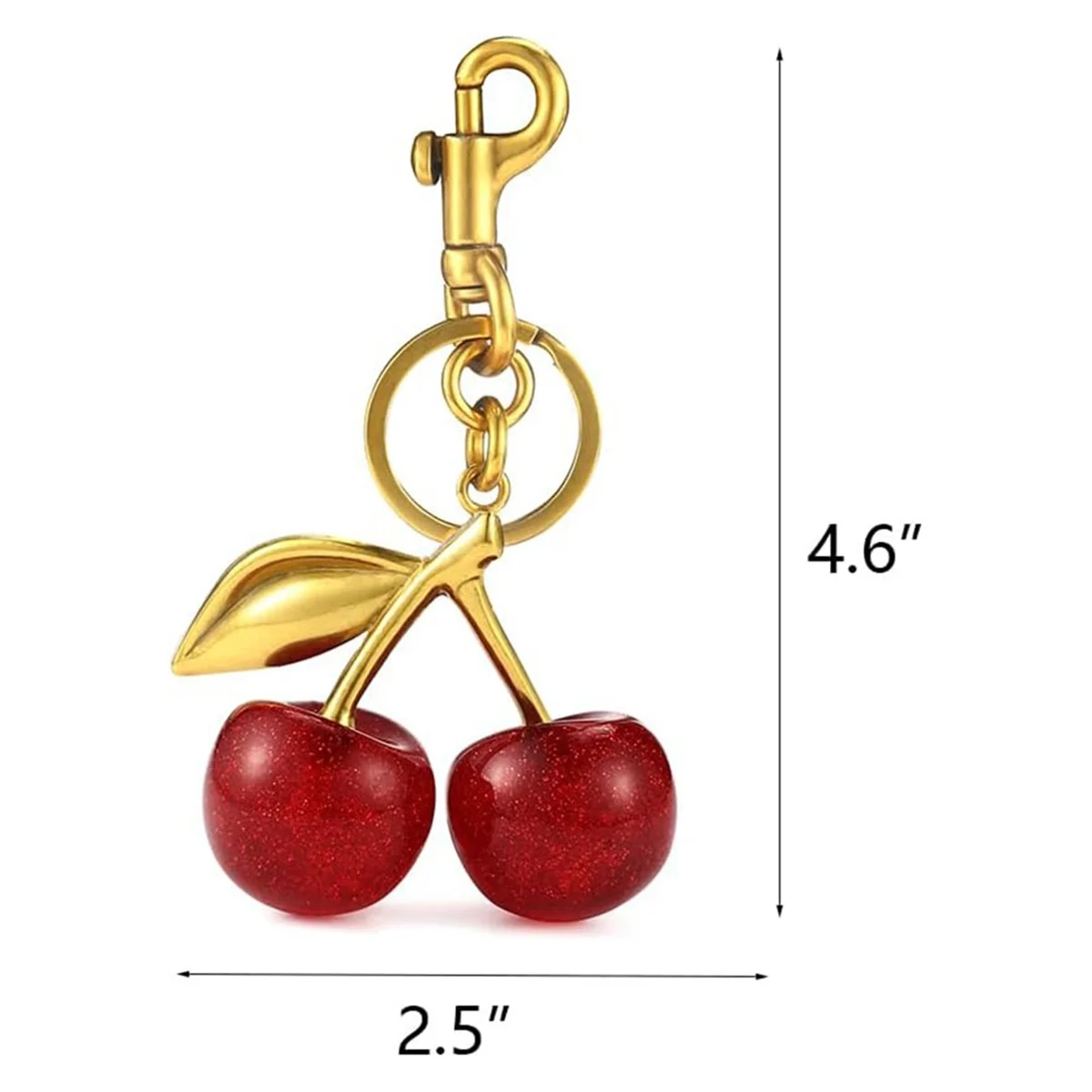 Cherry Bag Charm and Keychain Accessory Purse Charm -Perfect Fashion Addition for Everyday Style and Glamour,Lightweight image 2