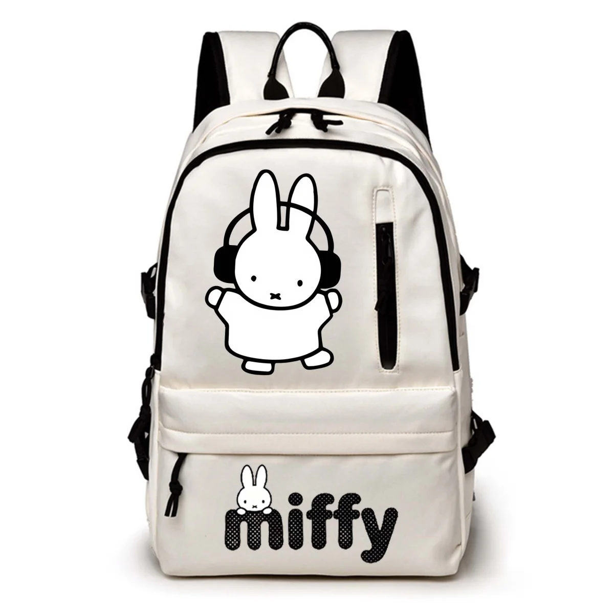 

New Miffy Backpack Kawaii Girls' Large Capacity Backpack Fashion Cartoon Leisure Travel Backpack Student Portable Computer Bag