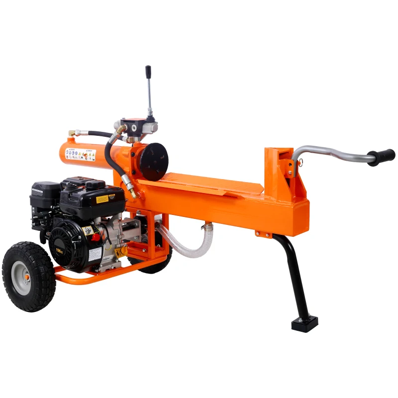 

Log Splitter Portable 20 Ton Auto Return Ram System Gear Pump 7HP Engine Horizontal Full Beam Steel Wedge Firewood Splitting For