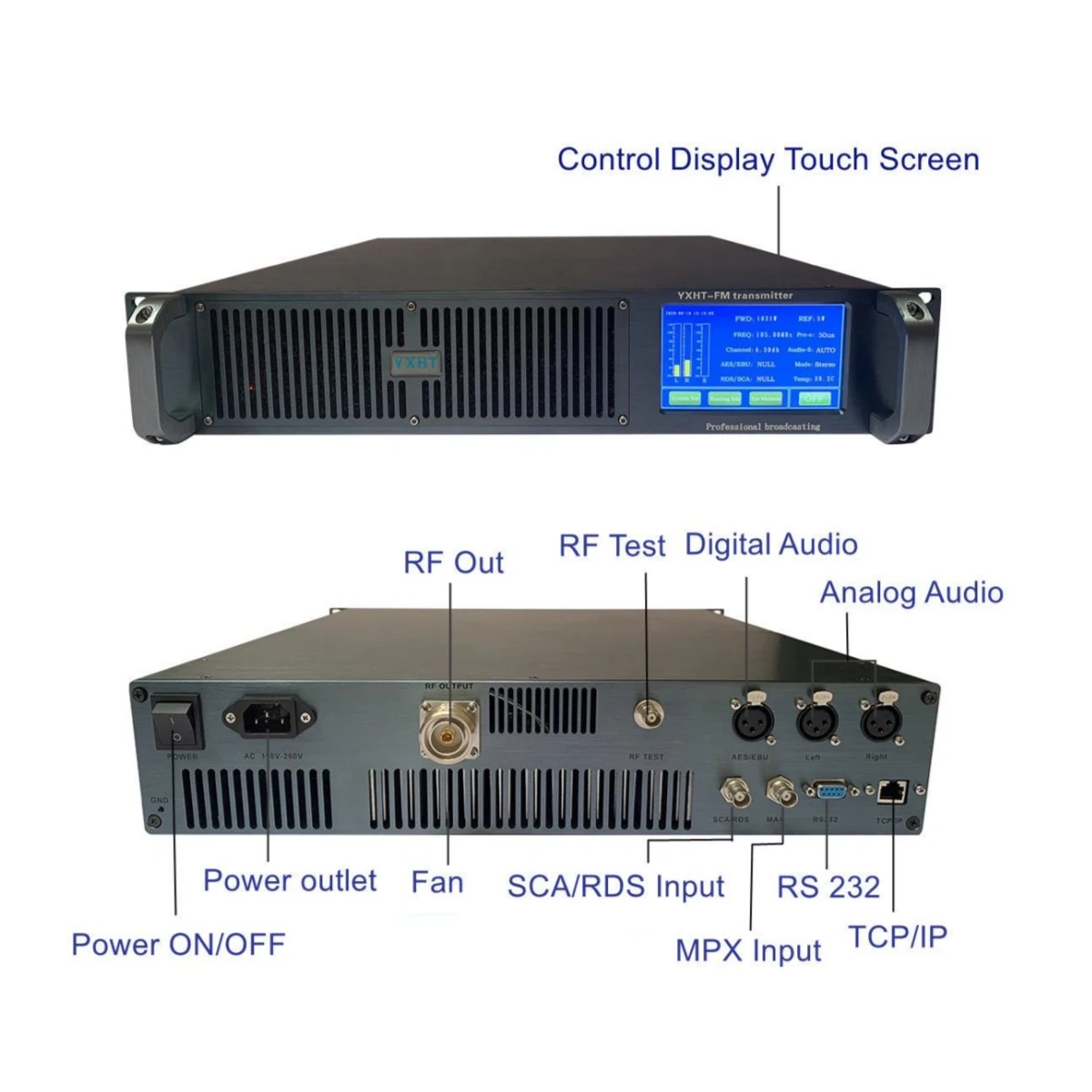 YXHT-2, เครื่องส่งสัญญาณ FM 1KW ออกอากาศ Sterero