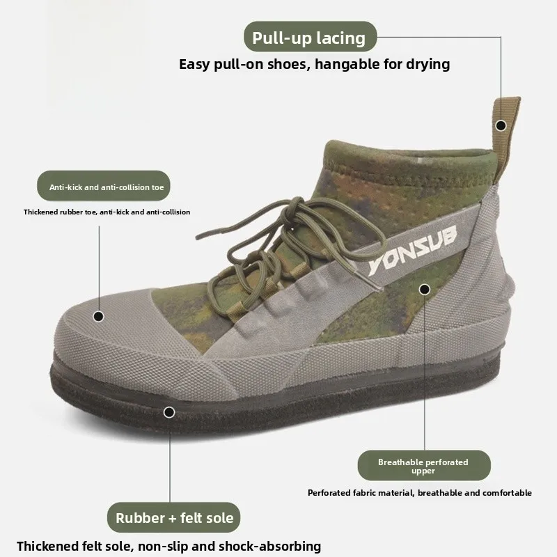 

Мужская нескользящая стальная фетровая подошва для улицы Fiing oes Profional Carp Fiing oes