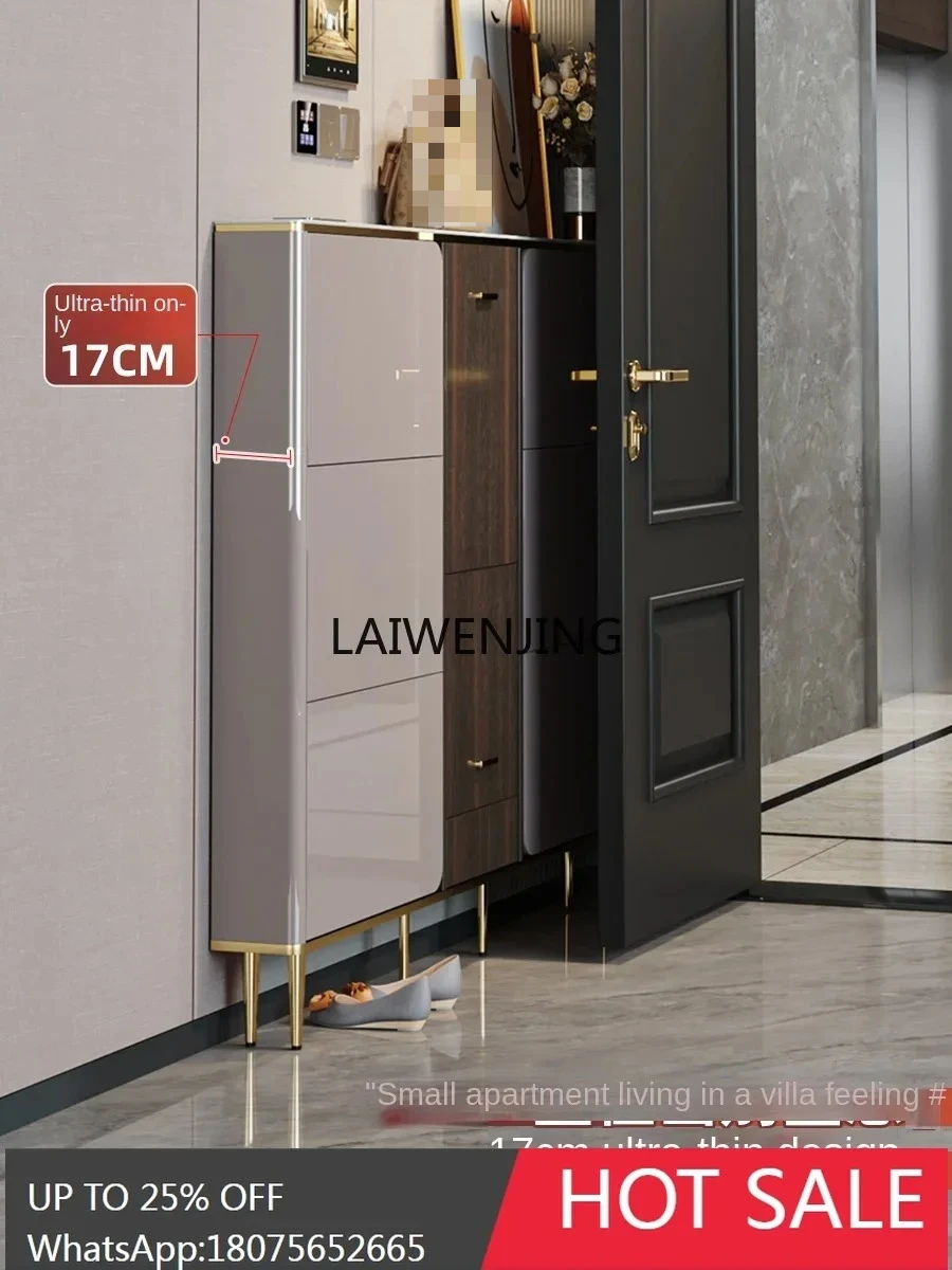 Light luxury ultra-thin shoe cabinet household minimalist entrance very narrow locker explosion