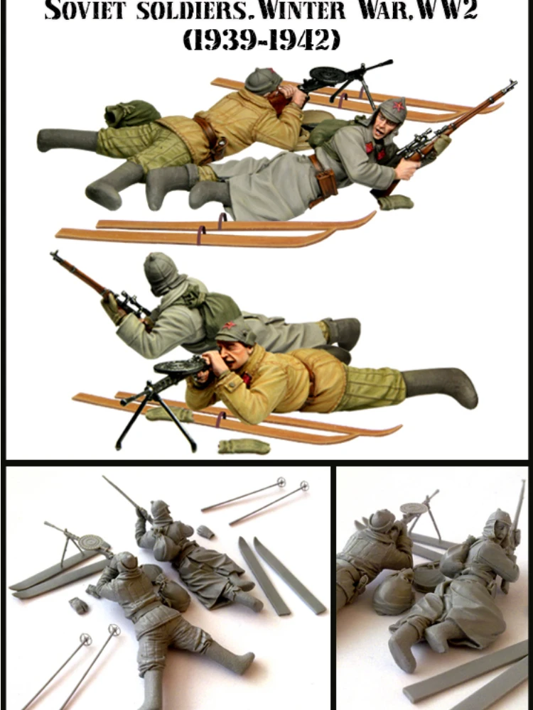 

1/35 Resin Figures Model Kit-C219 WW2 SOVIET .SOLDIERS.WINTER Unassembled unpainted