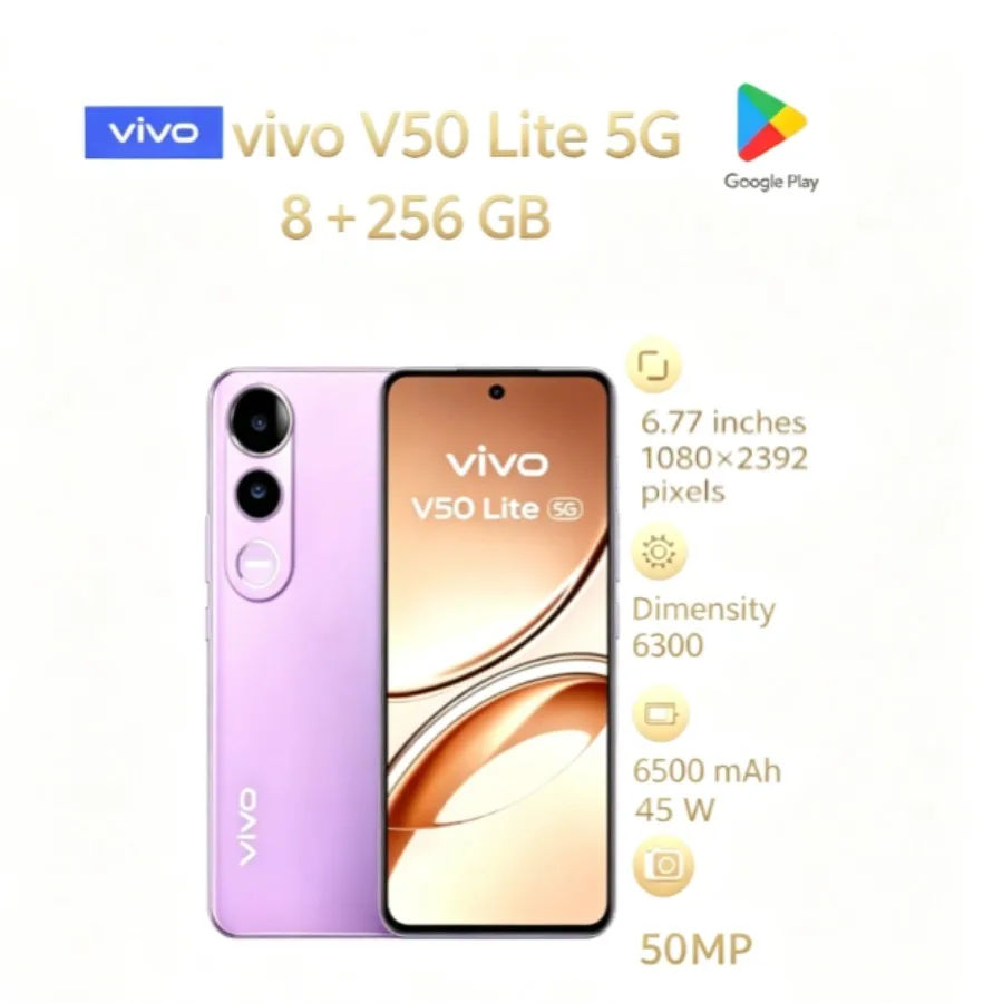 Vivo V50 Lite 5G Smartphone - 8GB RAM 256GB  Phone
