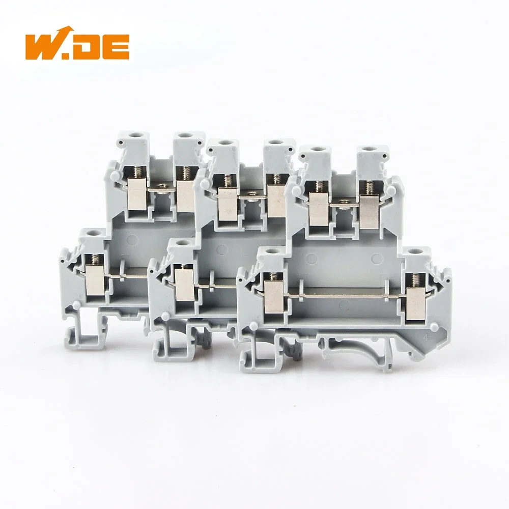 50 Pcs UKK5 Din Rail Terminal Blocks Connector Double Layer Terminal Blocks Screw Electrical Wiring Wire Conductor UKK-5