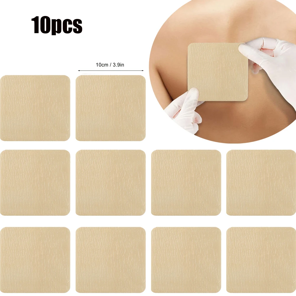 10PCS Medical Grade Silicone Foam Dressings Absorbent Wound Healing Comfortable No Border Fast Healing