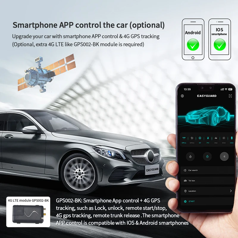 EASYGUARD Plug And Play PKE zdalny start bezkluczykowy system go Pasuje do Benz 13-15 GLK 09-14 E Class E Coupe CLS SLK SLC X204 W212