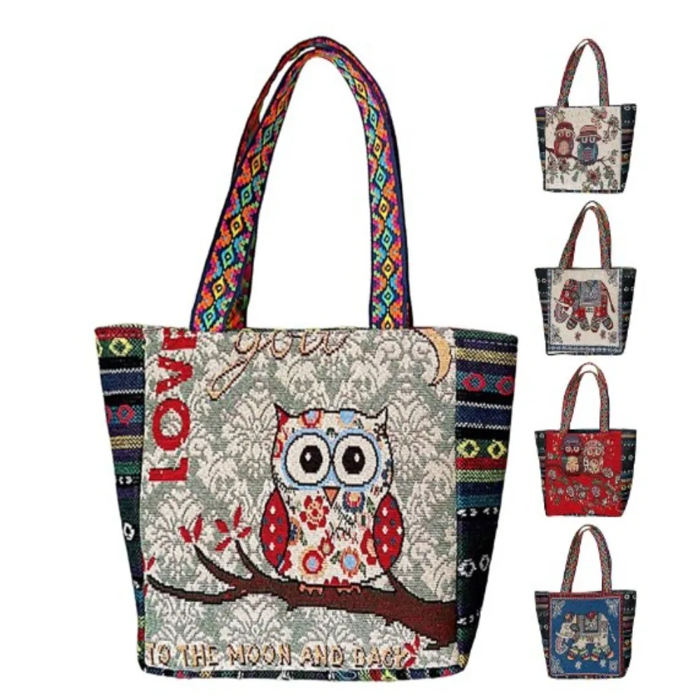 European and American Retro Handbags Handmade Embroidery Bag Traditional Tote Canvas Bags Practical for Travel Dating Party Home