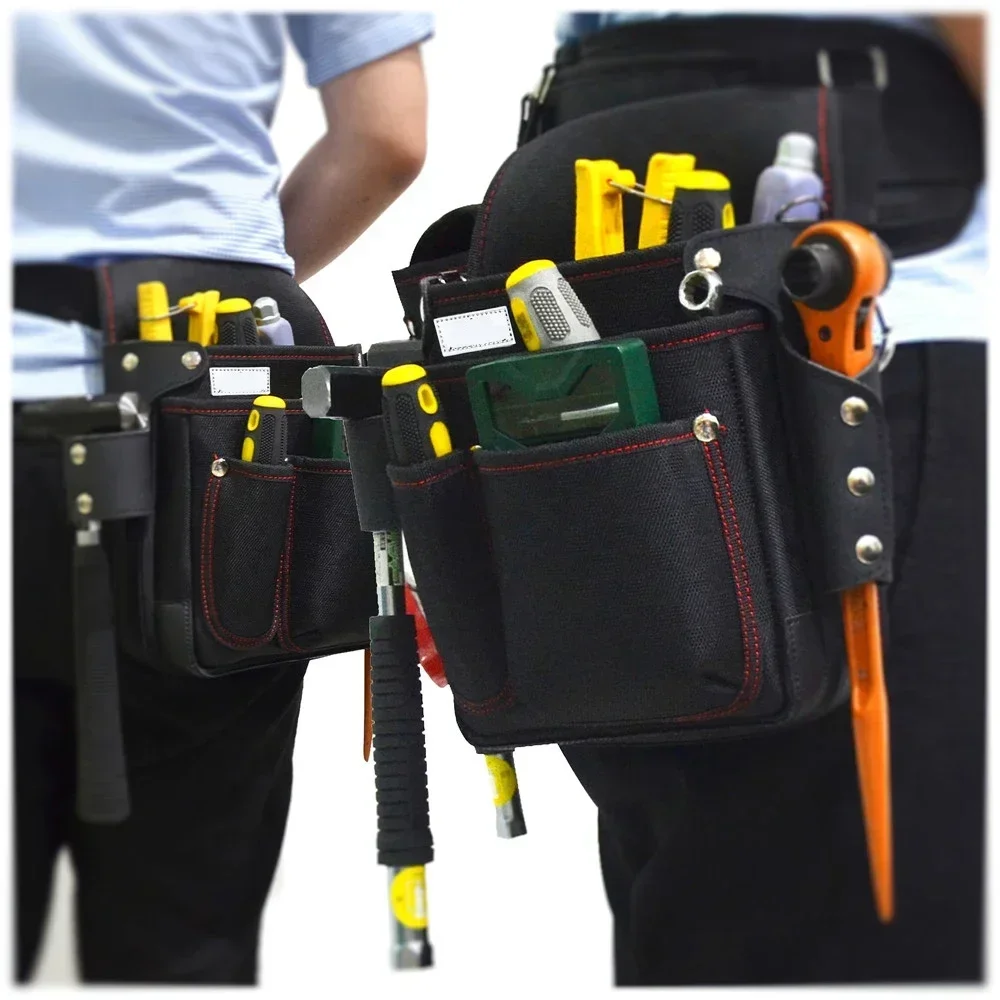 Electrician Tool Pouch with Belt Clip Multiple Pockets Durable Tool Pouch Professional Maintenance Tradesman Electrician Pouch