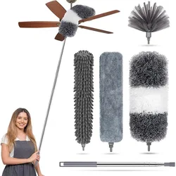 2023 Scalable Duster Brsuh Spider Web Dusting Chenille Ceiling Stair Dust Corner Remover Household Cleaning Home Telescopic Tool