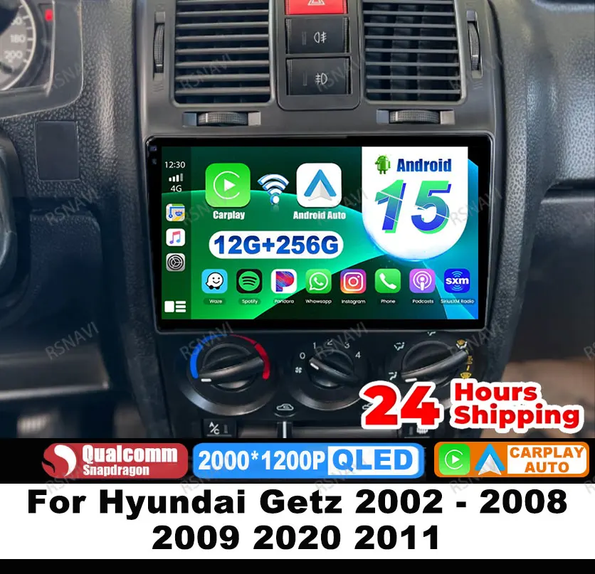 

Автомобильный радиоприемник Android 15 для Hyundai Getz 2002-2008 2009 2020 2011, авторадио 4G LTE, стерео DSP, GPS-навигация, головное устройство BT 5G WIFI