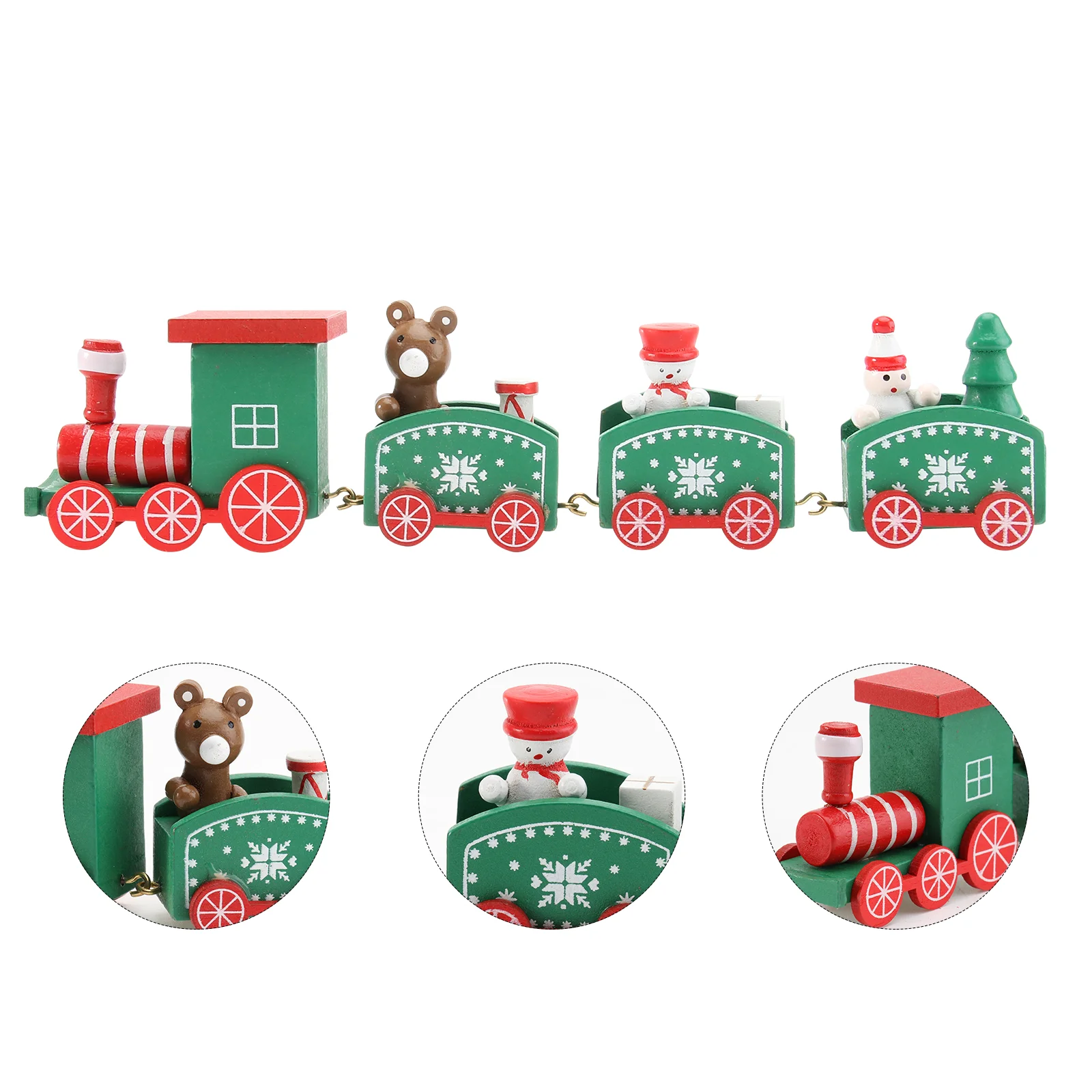 

Christmas Train Cake Ornament White Decor Model Cakes Adornment Topper Mini Set