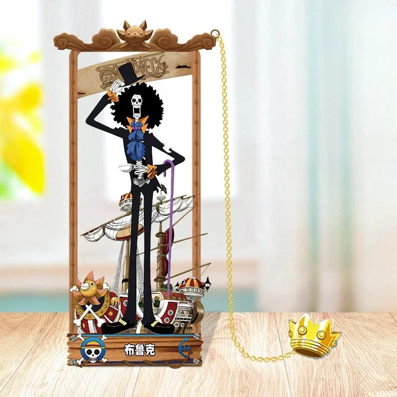 Anime One Piece Actionfiguren Metall Lesezeichen Cartoon Luffy Zoro Ace Lesezeichen Sammlung Karte Spielzeug für Kinder Erwachsene Geschenke