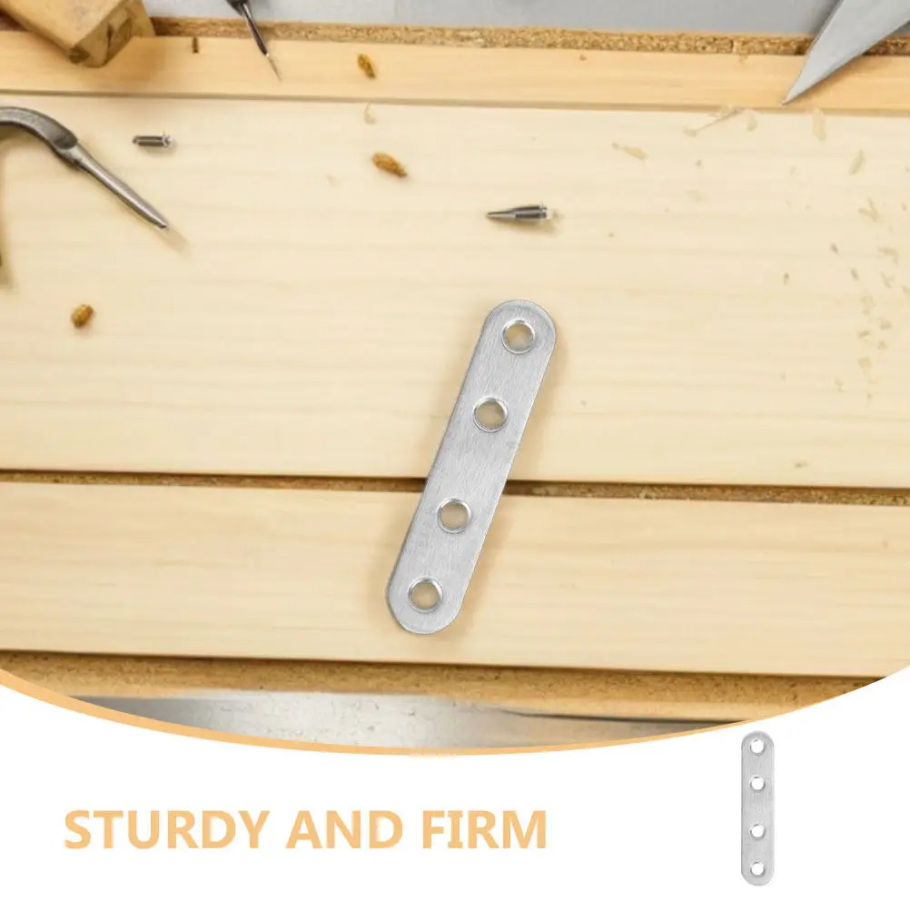 40Pcs Stainless Steel Straight Flat Brackets Precision Flat Metal Jointing Plate for Furniture Repair Heavy Duty Support Bracket