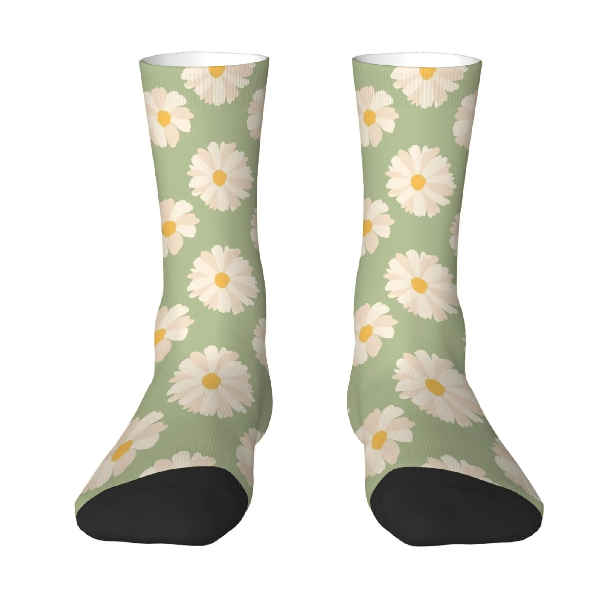 

Fresh Daisy Print All-over Mid-calf Socks Unisex Country Street Style Retro Fashion Soft and Comfortable Socks Great Happy Gift