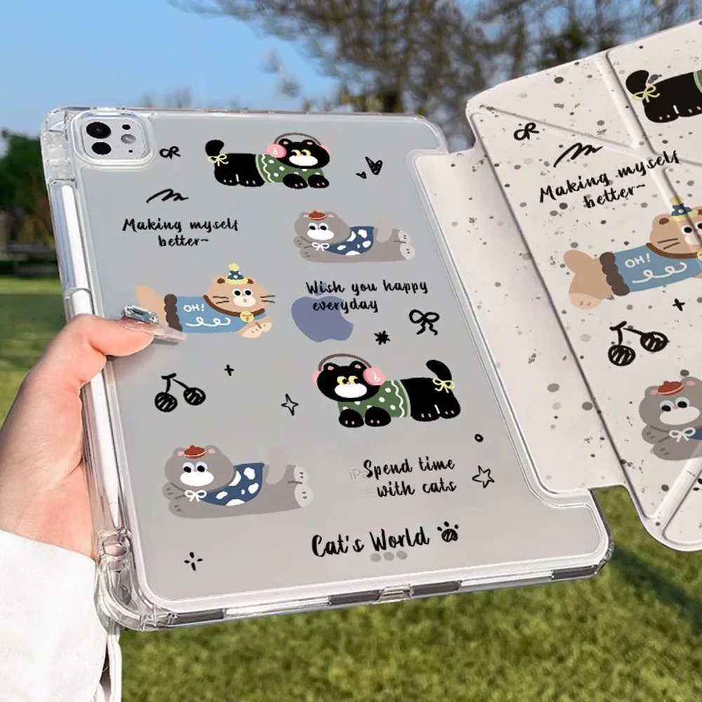 

Cute Case For Apple iPad 9.7 5th 6th Case 2025 iPad Air 11 13 2025 2024 2 3 4 5 10.9 inch A16 Mini 7 6 Case Pencil Holder Cover
