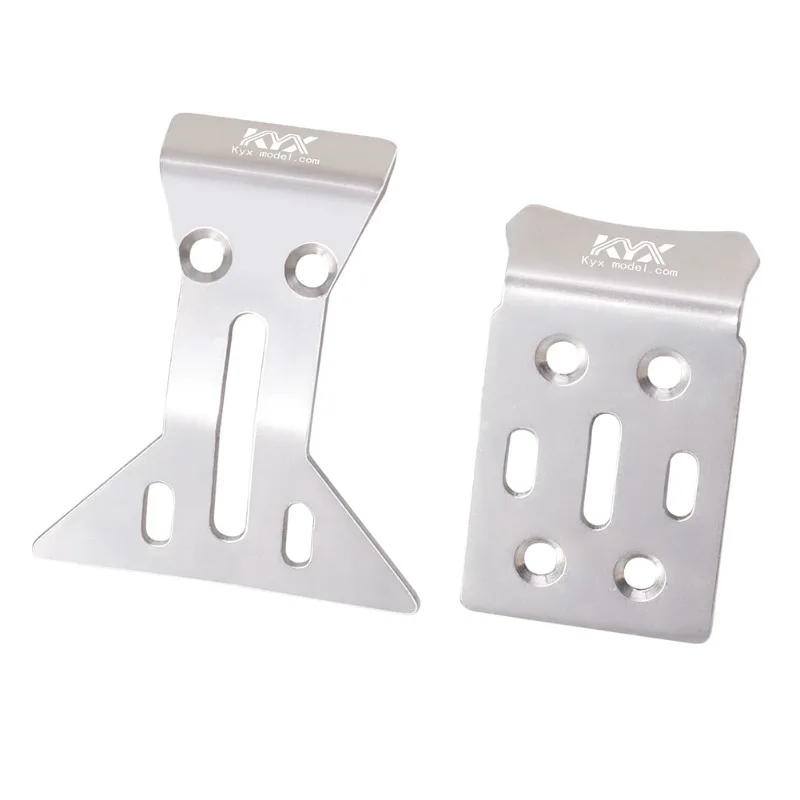 Losi 1/24 Micro-B 2WD Bajaバギーフレーム用ステンレススチール製フロントリアボトムガードプレート/アーマー - シャーシ保護アップグレード