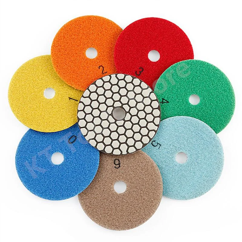 7PCS 3''/4'' 80mm/100mm Diamond Polishing Pads Dry Polishing Pad For Marble Stone Concrete Polish Gloss Pad Grinding Discs Tools