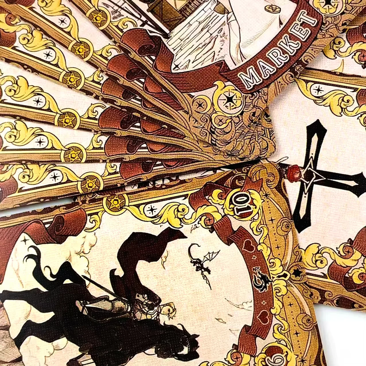 Märchenhafte Traum-Lenormand-Karten 44 Karten Vintage Märchen-Orakel-Deck Wahrsagerei Zukunftsdeutung Hexen-Karten mit Goldrand – Detail 7