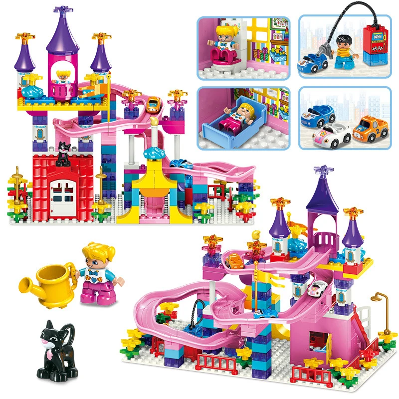 Big Building Blocks Accessory Castle Slide Automobile Compatible Large Bricks DIY Creativity Assemble Children Toys Kids Gifts