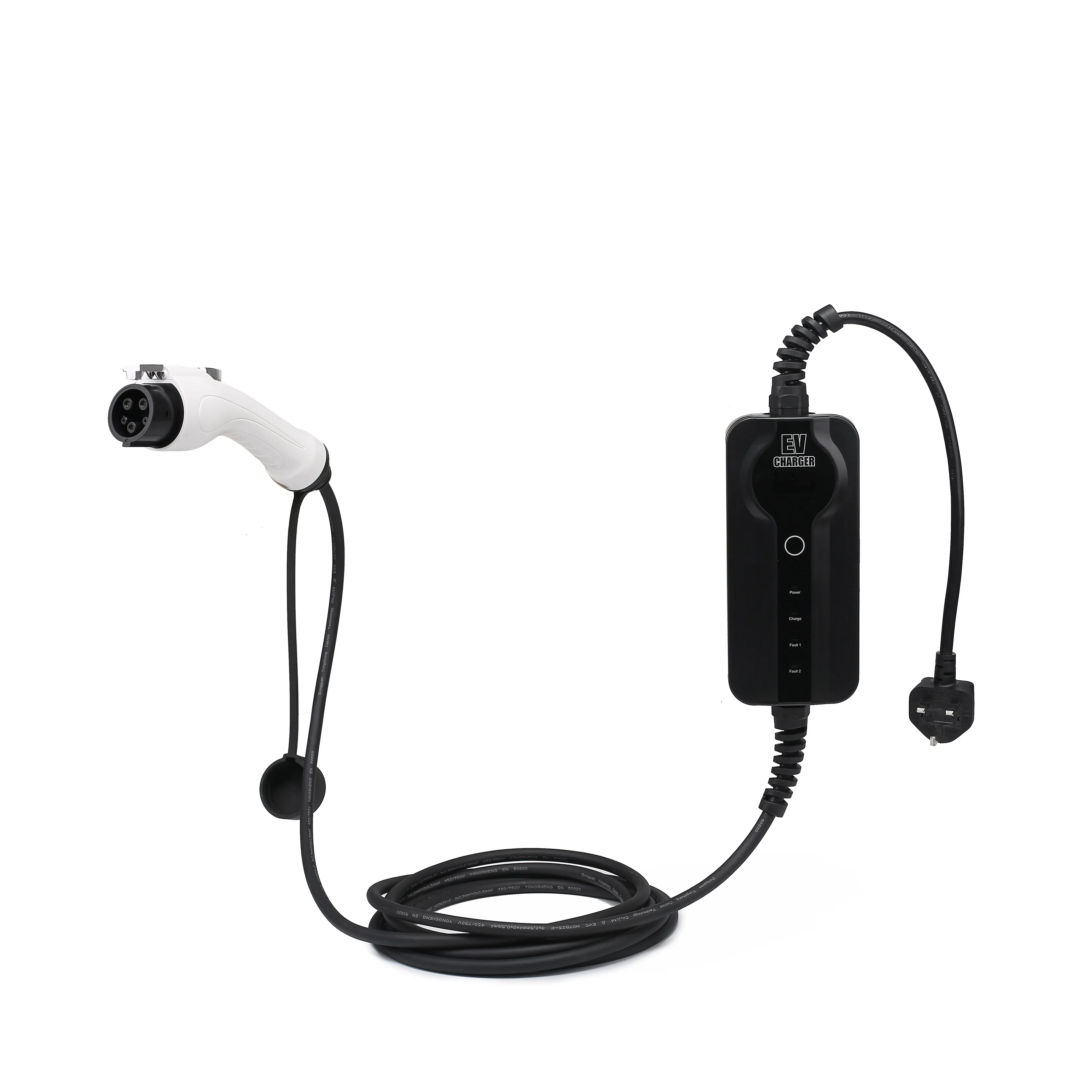 Elektroauto 16A 32A Mode2 EVSE Ladebox Level 2 Tragbares EV-Ladekabel Typ 1 Typ 2 auf Schuko-Stecker